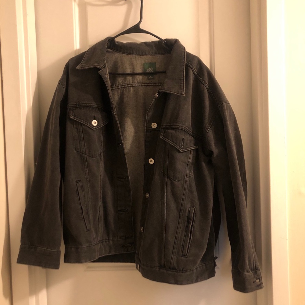 Black oversized denim jacket
